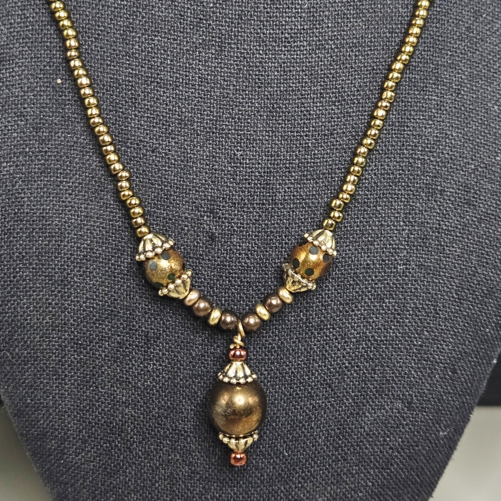 Vintage Chocolate Cappucino Beaded Necklace
